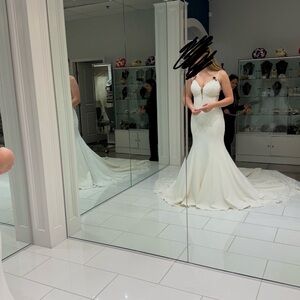 Allure Ivory Wedding Dress with Plunging Neckline